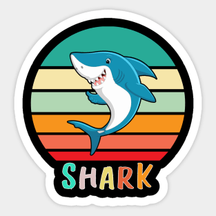 Vintage Retro Shark Sticker